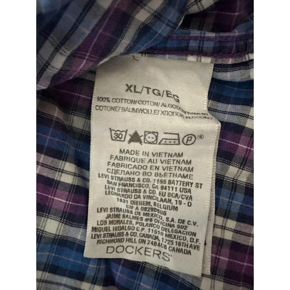 Dockers Men's XL Plaid Short Sleeve‎ Shirt